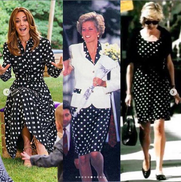 凯特王妃新发型配波点裙,新冠疫情下保持社交距离,隔空逗娃