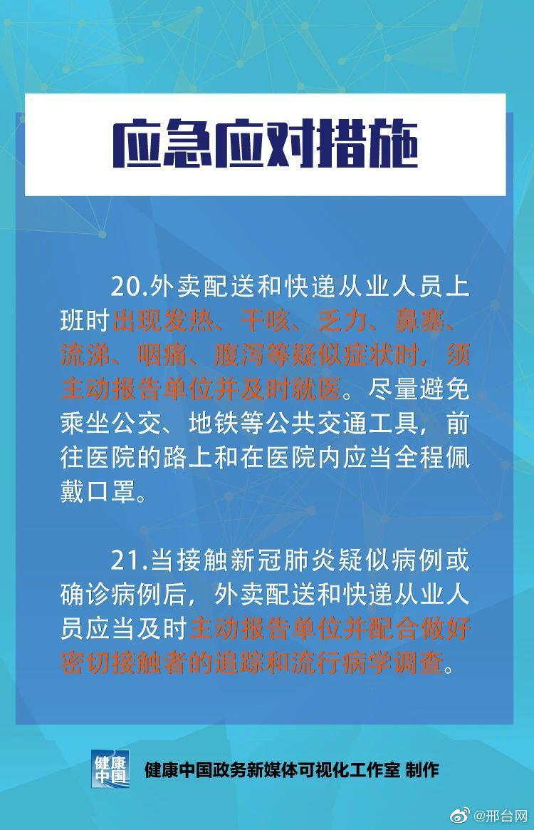 图说 | 外卖配送和快递从业人员新冠肺炎疫情健康防护指南