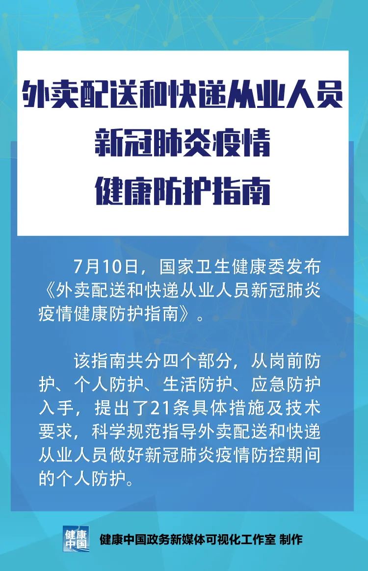 图说 丨 外卖配送和快递从业人员新冠肺炎疫情健康防护指南