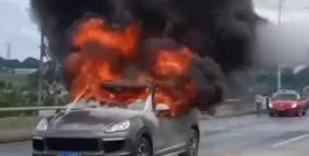 一私家车行驶中突然起火!孩子的警觉救了一车人! 一私家车行驶中突然起火!孩子的警觉救了一车人!