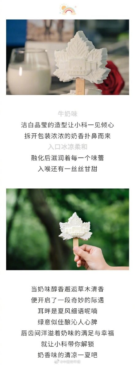 华中大限定雪糕上线 网友：能随录取通知书寄来吗？