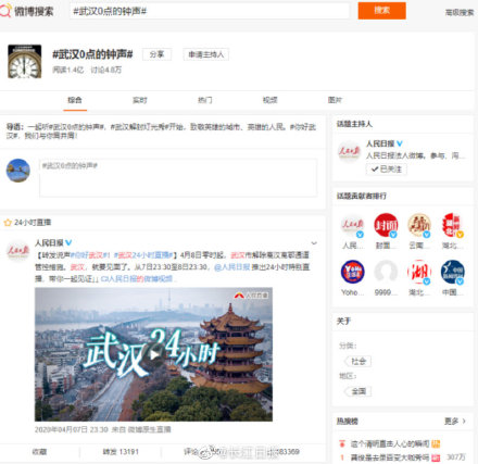 从一个春天到另一个春天，全国网友顶武汉常驻热搜榜